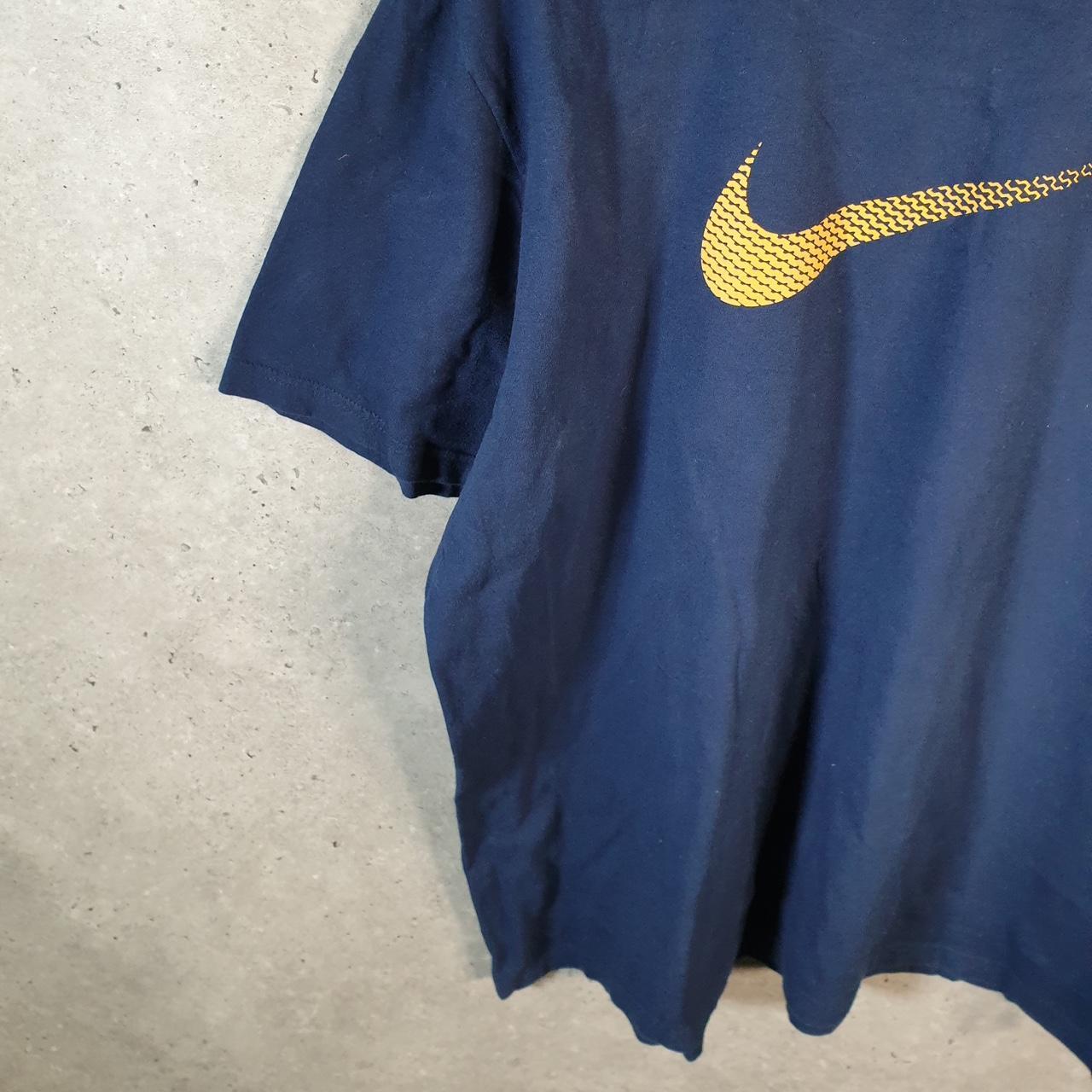 Vintage Nike Spellout Club T Shirt Men’s 2XL Navy Blue Logo Swoosh Athletic
