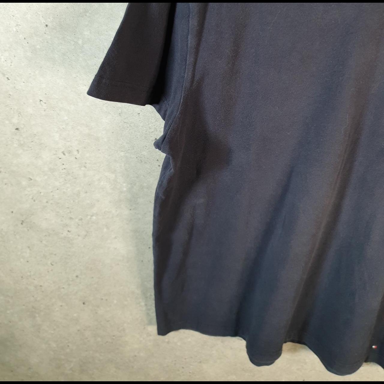 Vintage Tommy Hilfiger T Shirt Men’s Large Navy Blue Stretch Fit Embroidered Logo