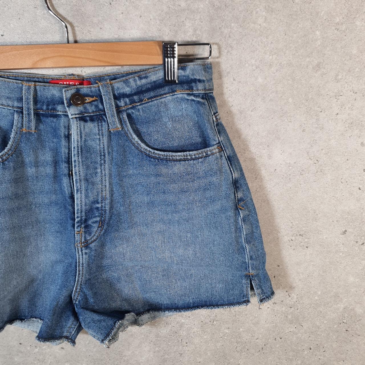 Vintage Guess Baggy Shorts Jorts Cargo Womens UK8 Blue Denim Relaxed Fit Cargo