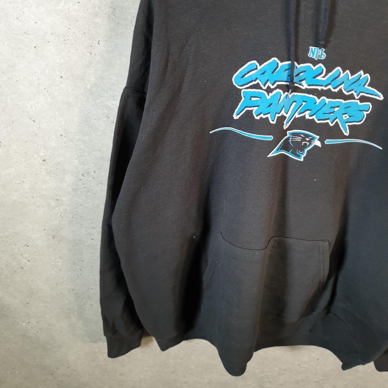 Vintage NFL Carolina Panthers Hoodie Mens 2XL Black Pullover USA Pro Sport