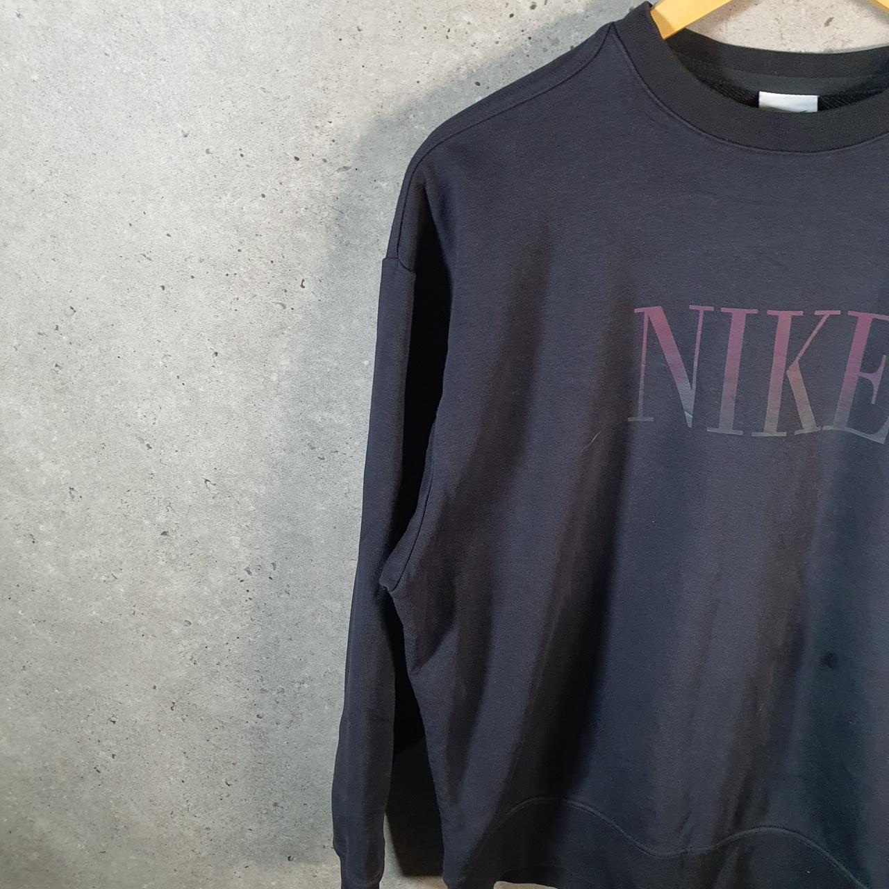 Vintage Nike Dri Fit Spellout Womens Small Black Swoosh Y2K Pullover