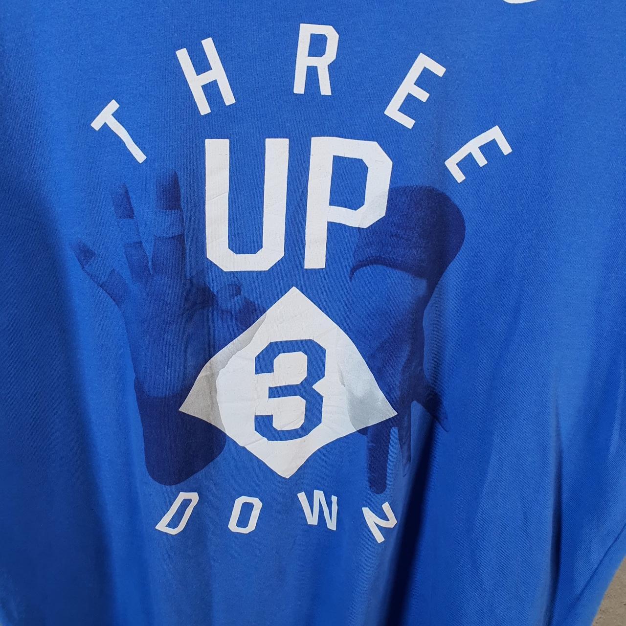 Vintage Nike Dri fit 3 Up 2 Down T Shirt Mens Medium Blue Printed Logo Swoosh Athletic