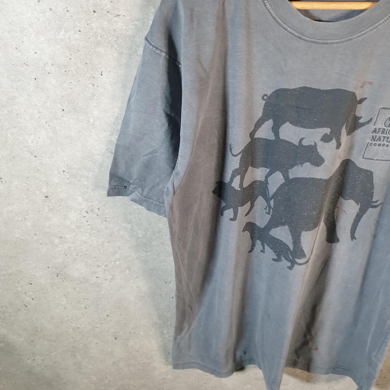 african Nature Company Rhino Animals T Shirt Mens Small Grey USA