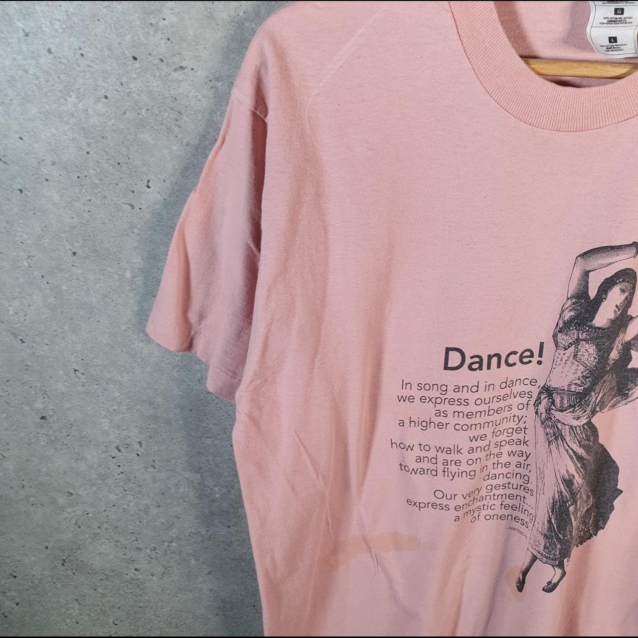 Vintage Fruit of the Loom Dance 90s Graphic Single Stitch T Shirt Men’s Large Pink
