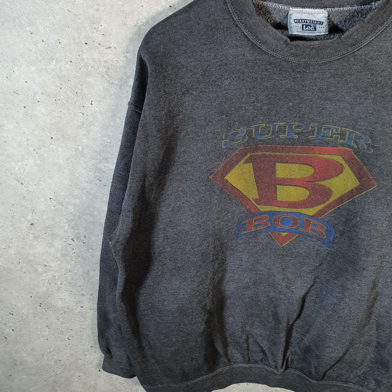 Vintage Lee Heavyweight Sweatshirt Men’s Large Grey USA Super Bob Embroidered