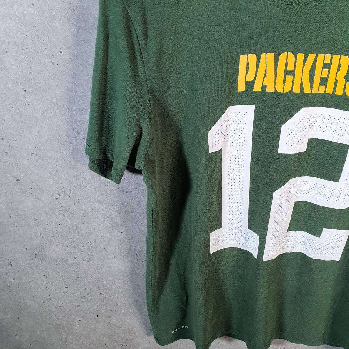 Vintage Nike Dri Fit Green Bay-Packers T Shirt Men’s Large Green Logo Swoosh Athletic