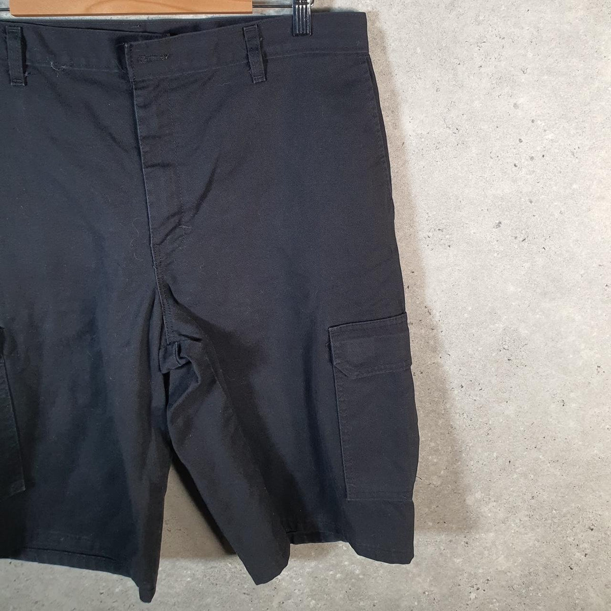 Vintage Dickies Baggy Chino Shorts Jorts Cargo Mens W36 Black Regular Fit