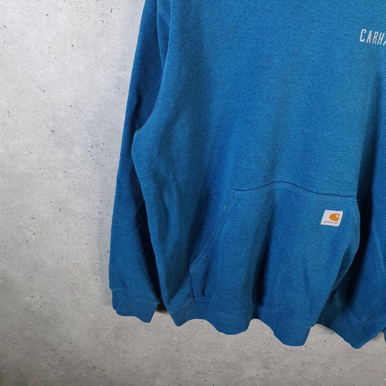 Vintage Carhartt Hoodie Men’s Large Blue Pullover Blank USA Original Fit