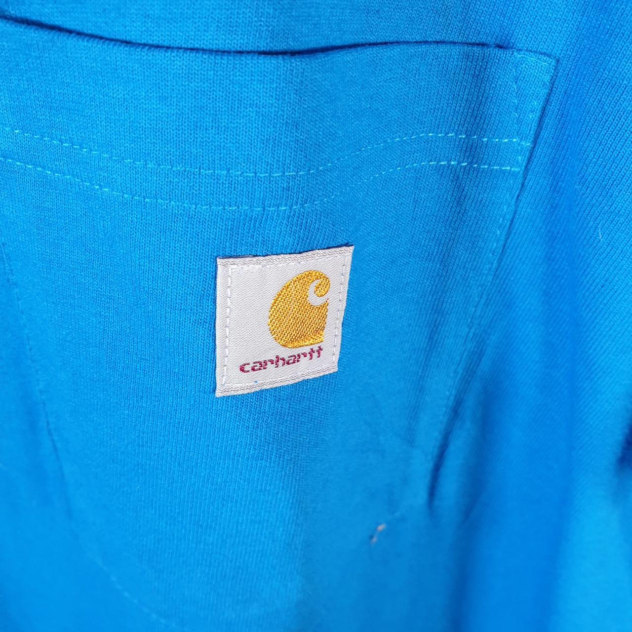 Vintage Carhartt Pocket T Shirt Women’s Large Blue Workwear Chore Utility Loose Fit C9203