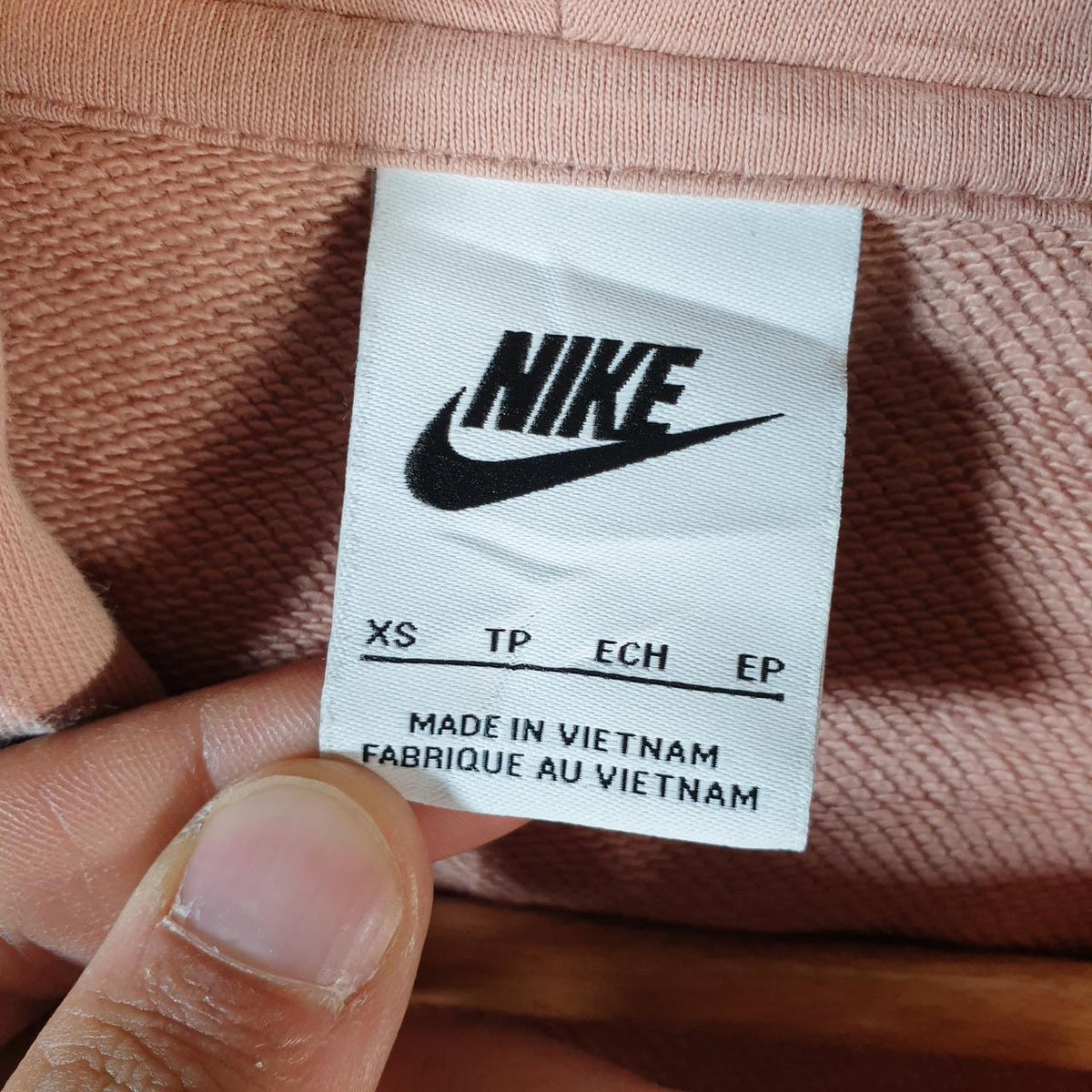 Vintage Nike Club Hoodie Womens XS Pink Swoosh Y2K Pullover Sweatshirt Logo