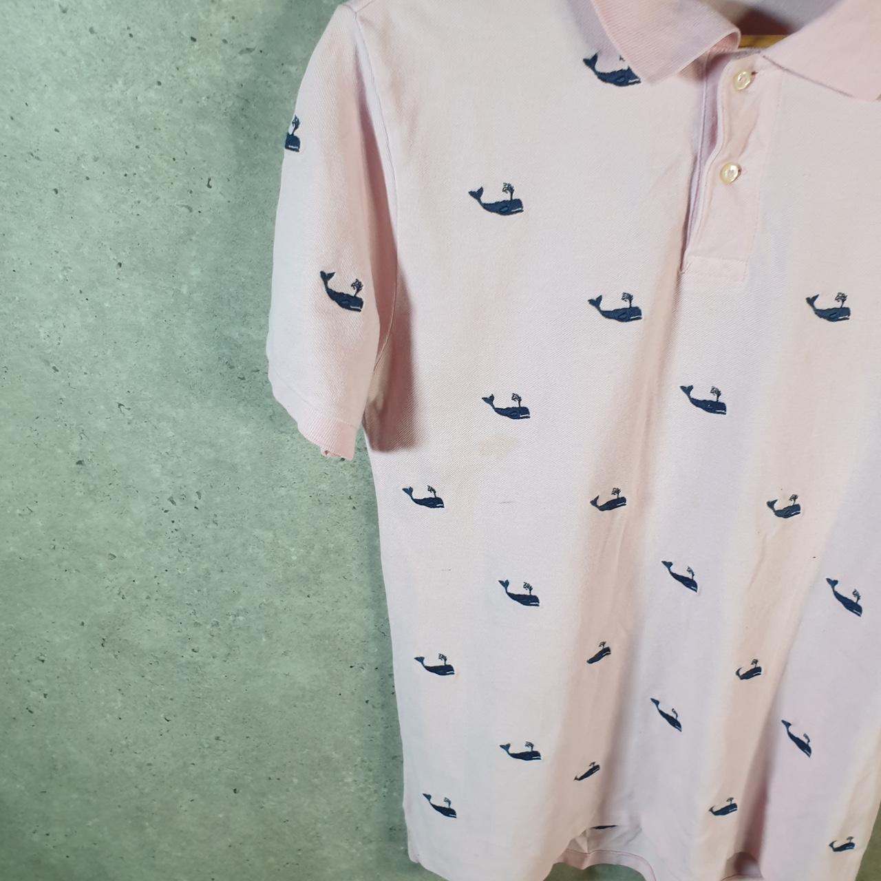 Vintage Ralph Lauren Polo Whale All Over Print Shirt Womens XL Pink Embroidered Pony