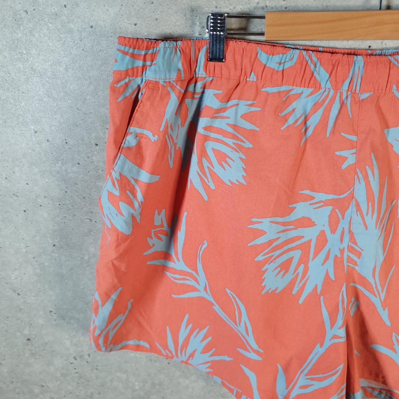 Vintage The North Face TNF Shorts Jorts Chino Cargo Womens 3XL Floral Orange Baggy Cotton