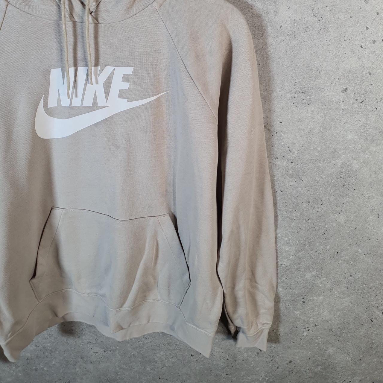 Vintage Nike Club Spellout Hoodie Womens Small Brown Swoosh Y2K Pullover