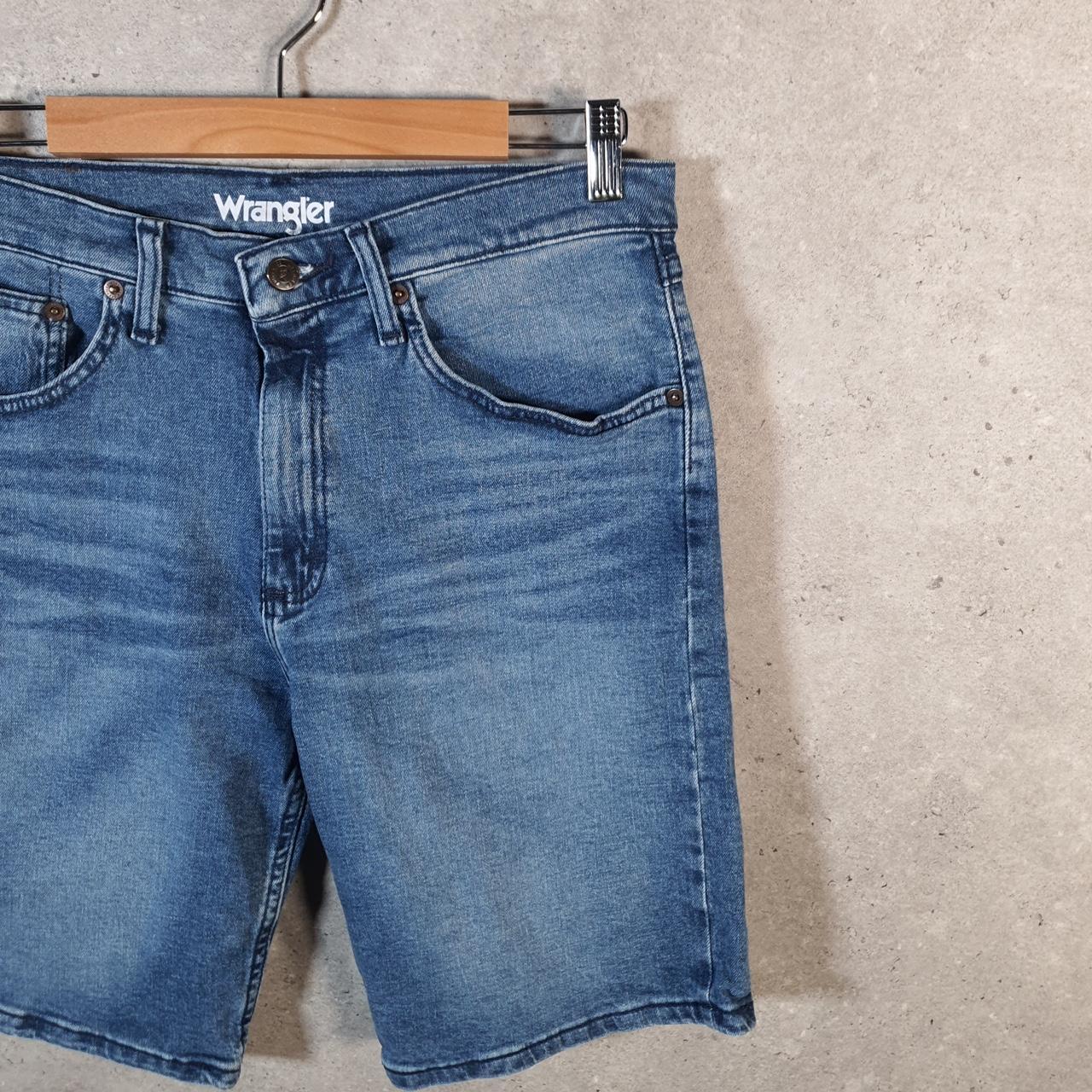 Vintage Wrangler Denim Shorts Jorts Cargo Men’s W32 Relaxed Blue Baggy Cotton