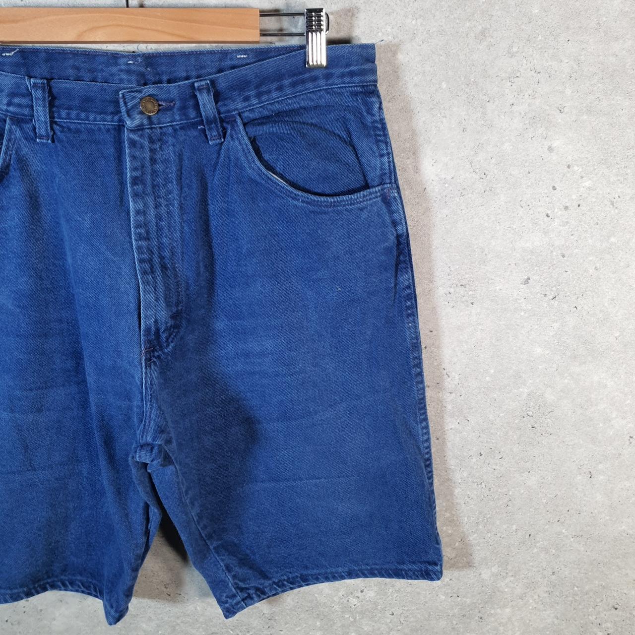 Vintage Wrangler Denim Shorts Jorts Cargo Men’s W36 Blue Baggy Cotton
