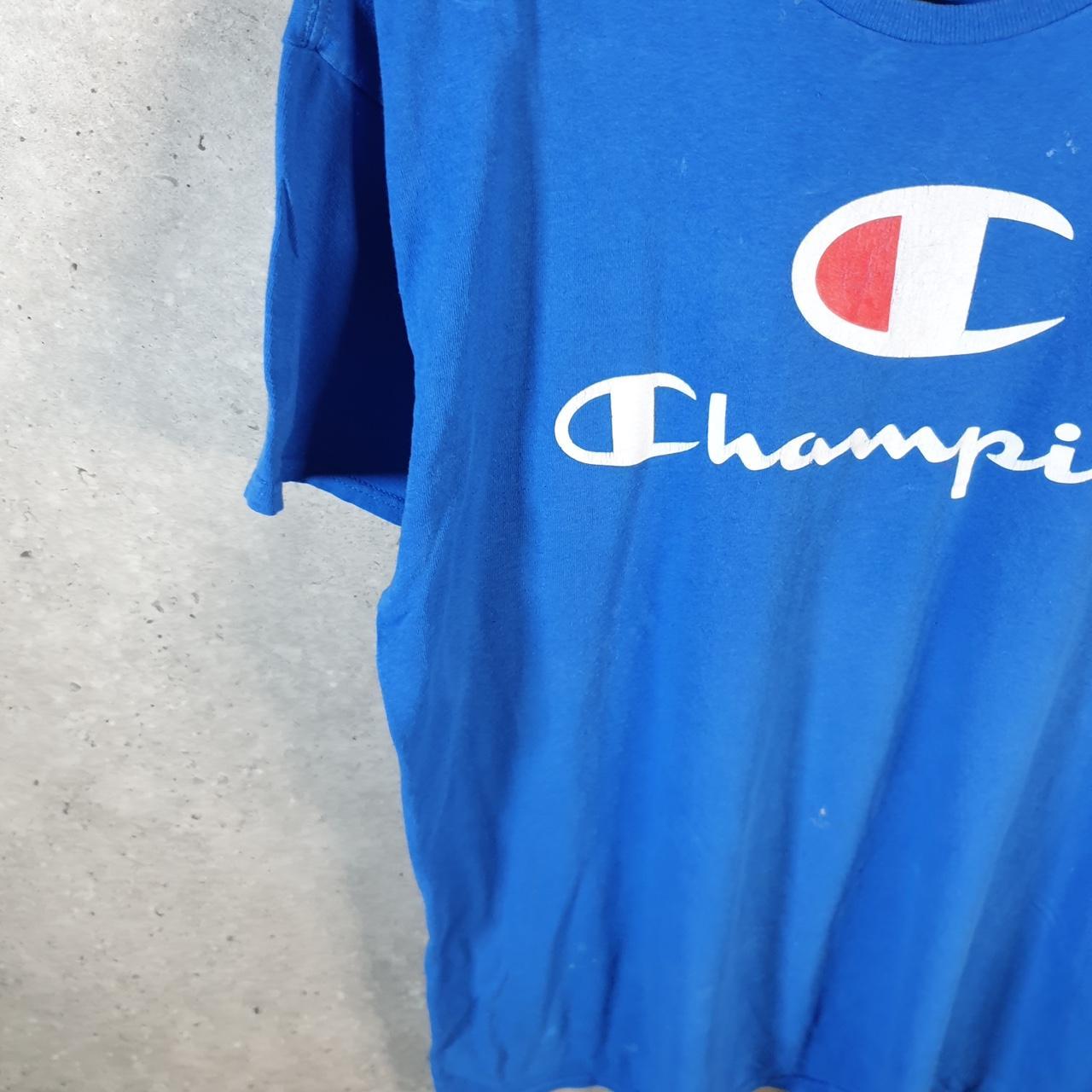 Vintage Champion Spellout T Shirt Men’s XL Blue USA Athletic