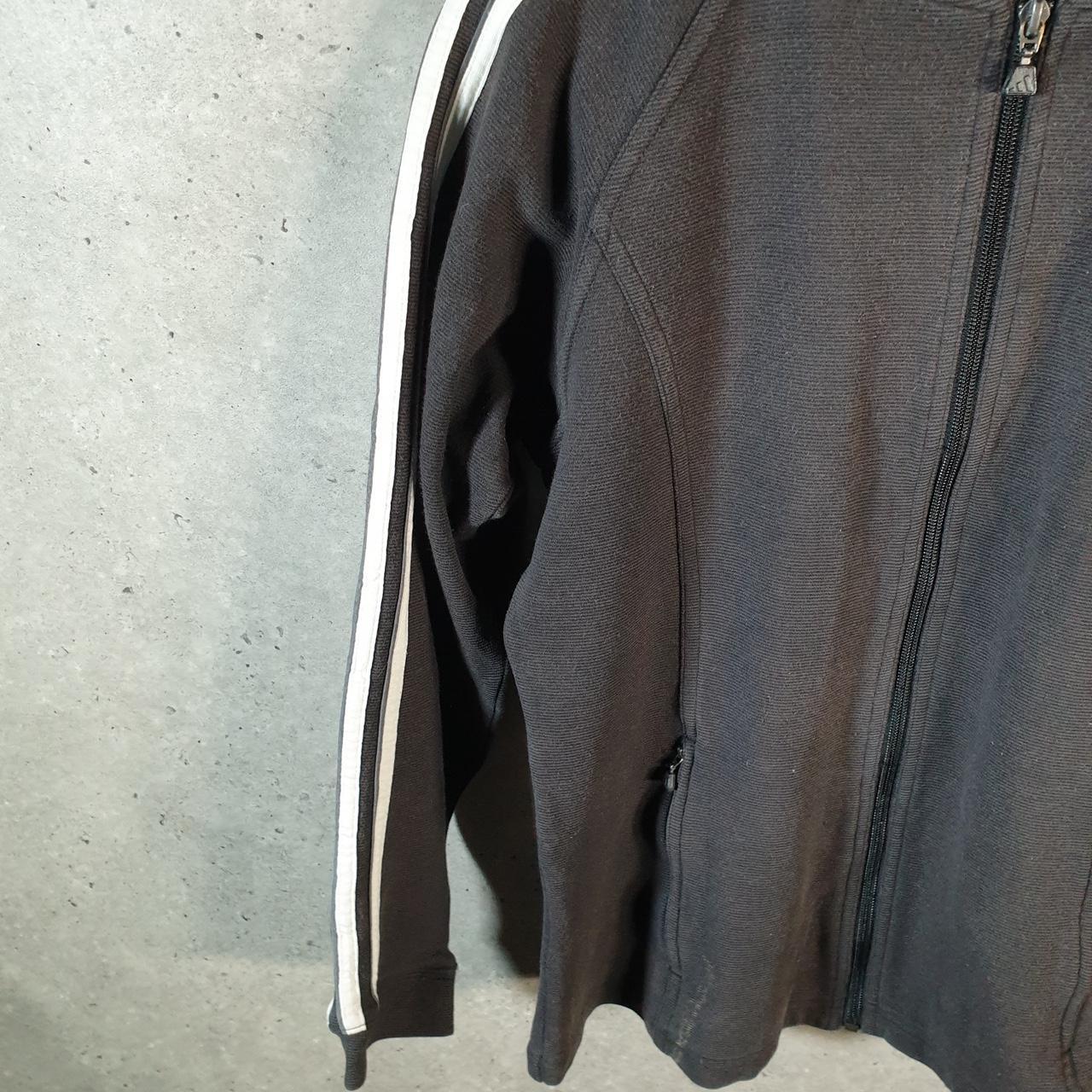 Vintage Adidas Sweatshirt Womens Medium Black Spellout Logo Full Zip