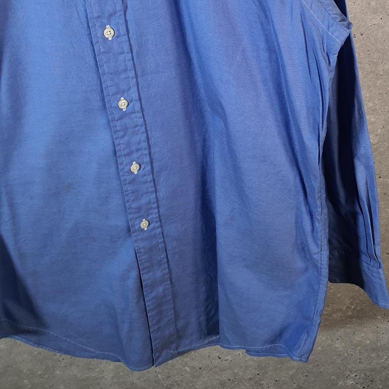 Vintage Ralph Lauren Button Down Shirt Men’s Large Blue Yarmouth Fit Cotton Pony Big Fish Vintage