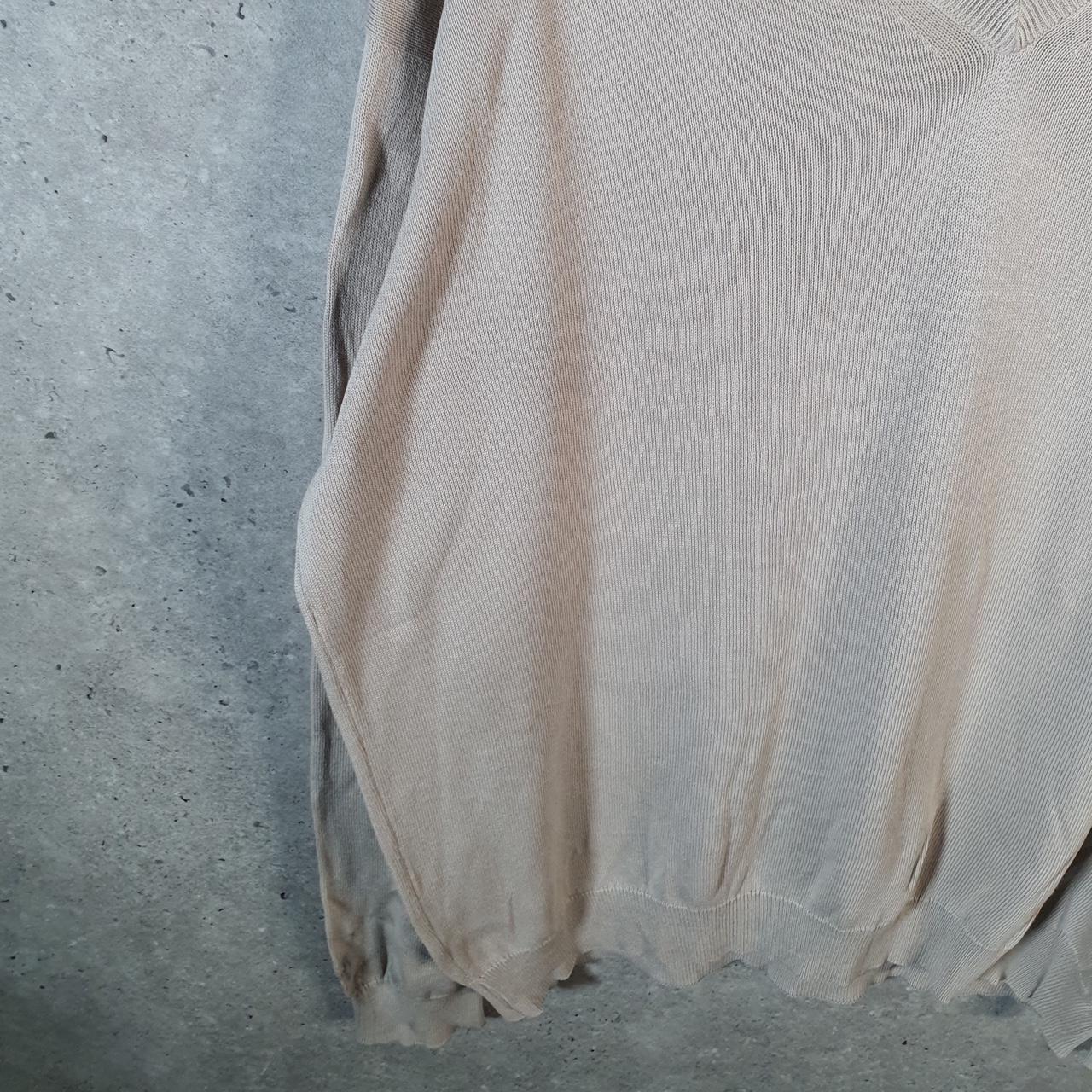 Vintage Lacoste Knit Sweater Mens XL Beige Y2K Jumper Logo