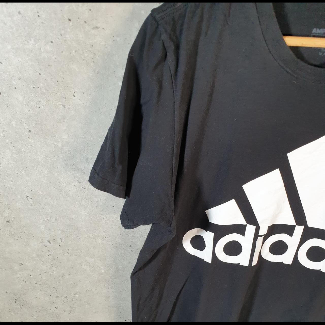 Vintage Adidas Amplifier T Shirt Men’s Medium Black Three Stripes Logo Athletic