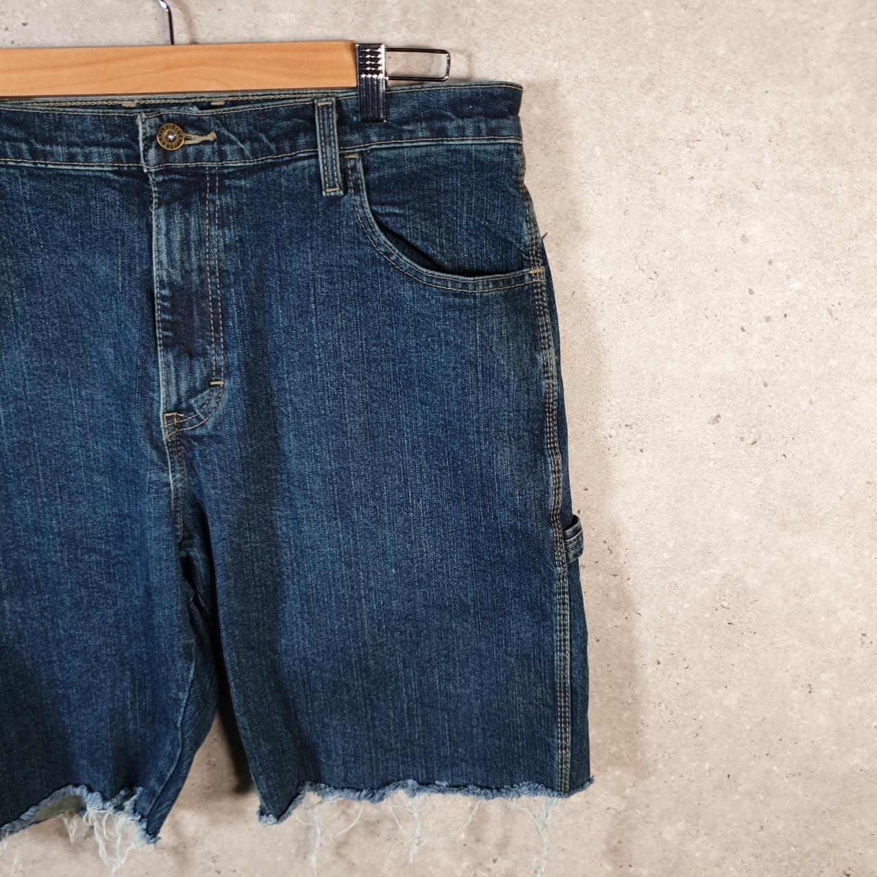 Vintage Dickies Baggy Denim Jean Shorts Jorts Cargo Mens W34 Blue Loose Fit