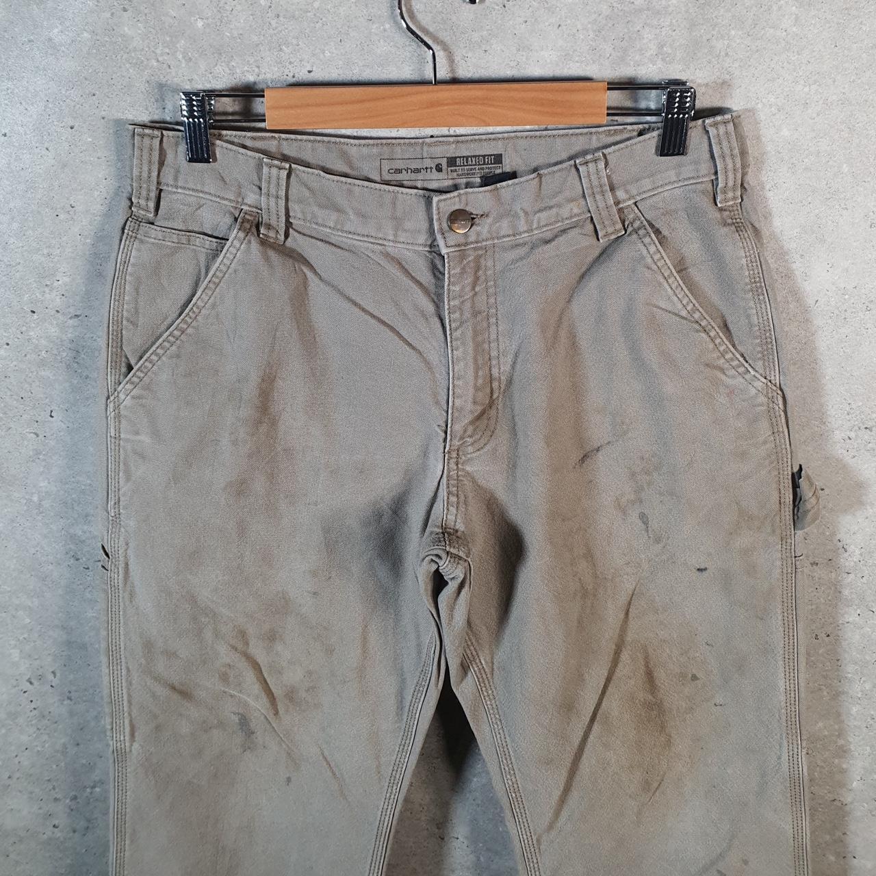 Vintage Carhartt Carpenter Trousers Mens W33 L28 Brown Relaxed Fit Workwear