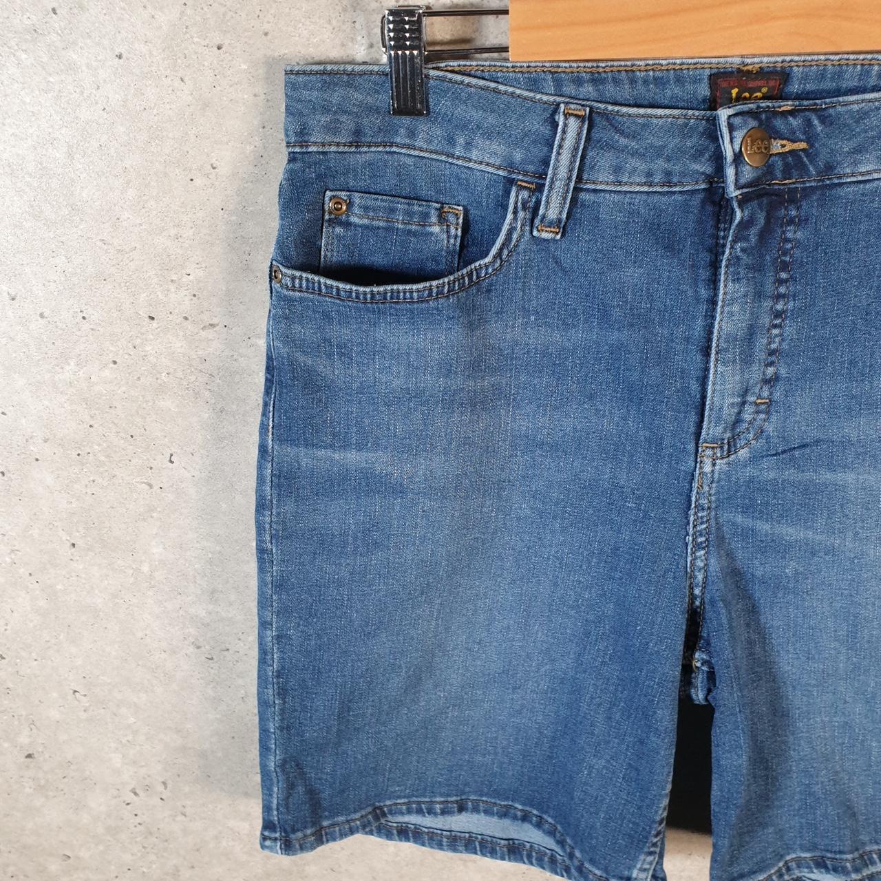 Vintage Lee Baggy Shorts Jorts Cargo Womens W32 Blue Relaxed Denim