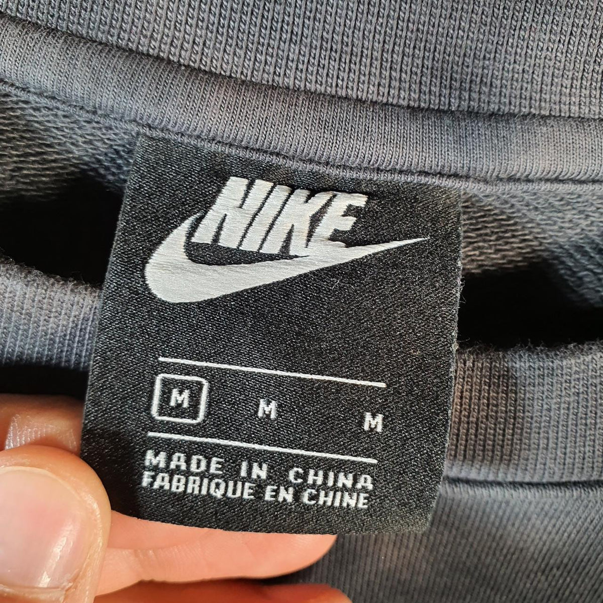 Vintage Nike Club Sweatshirt Mens Medium Tie Dye Grey Swoosh Y2K Pullover Logo