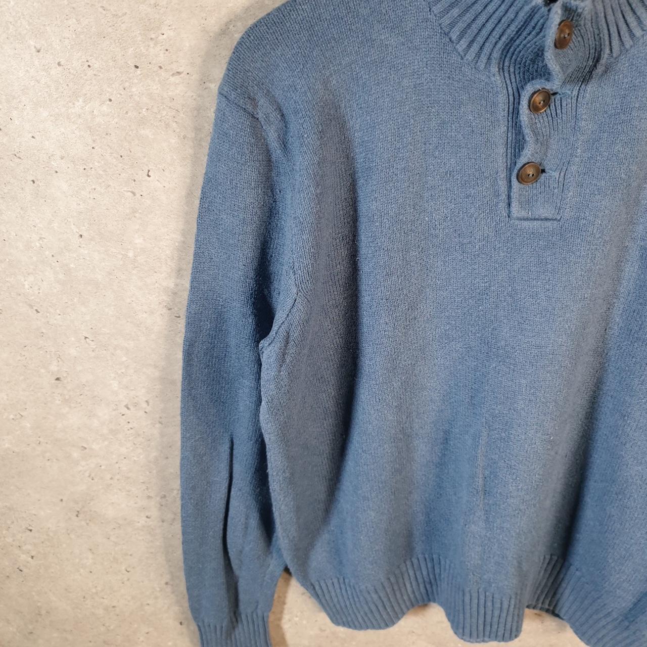 Vintage Ralph Lauren Polo 1/4 Button Sweatshirt Men’s Large Blue Cotton Pullover Pony