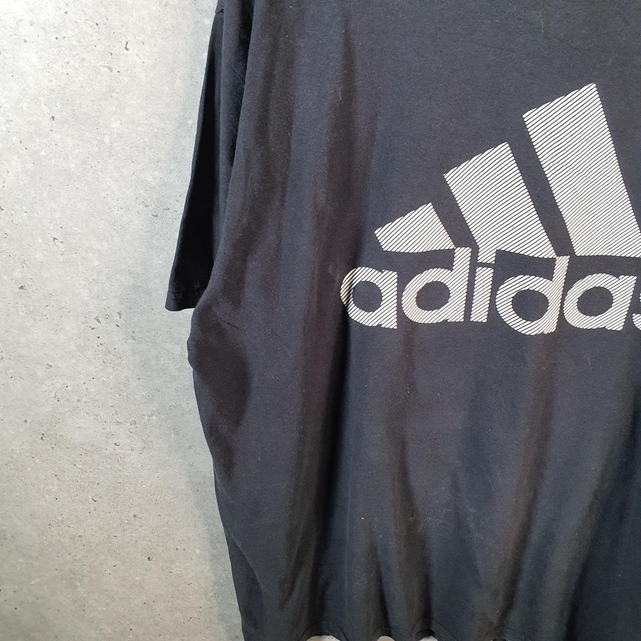 Vintage Adidas Go Tee T Shirt Men’s XL Black Three Stripes Logo Athletic