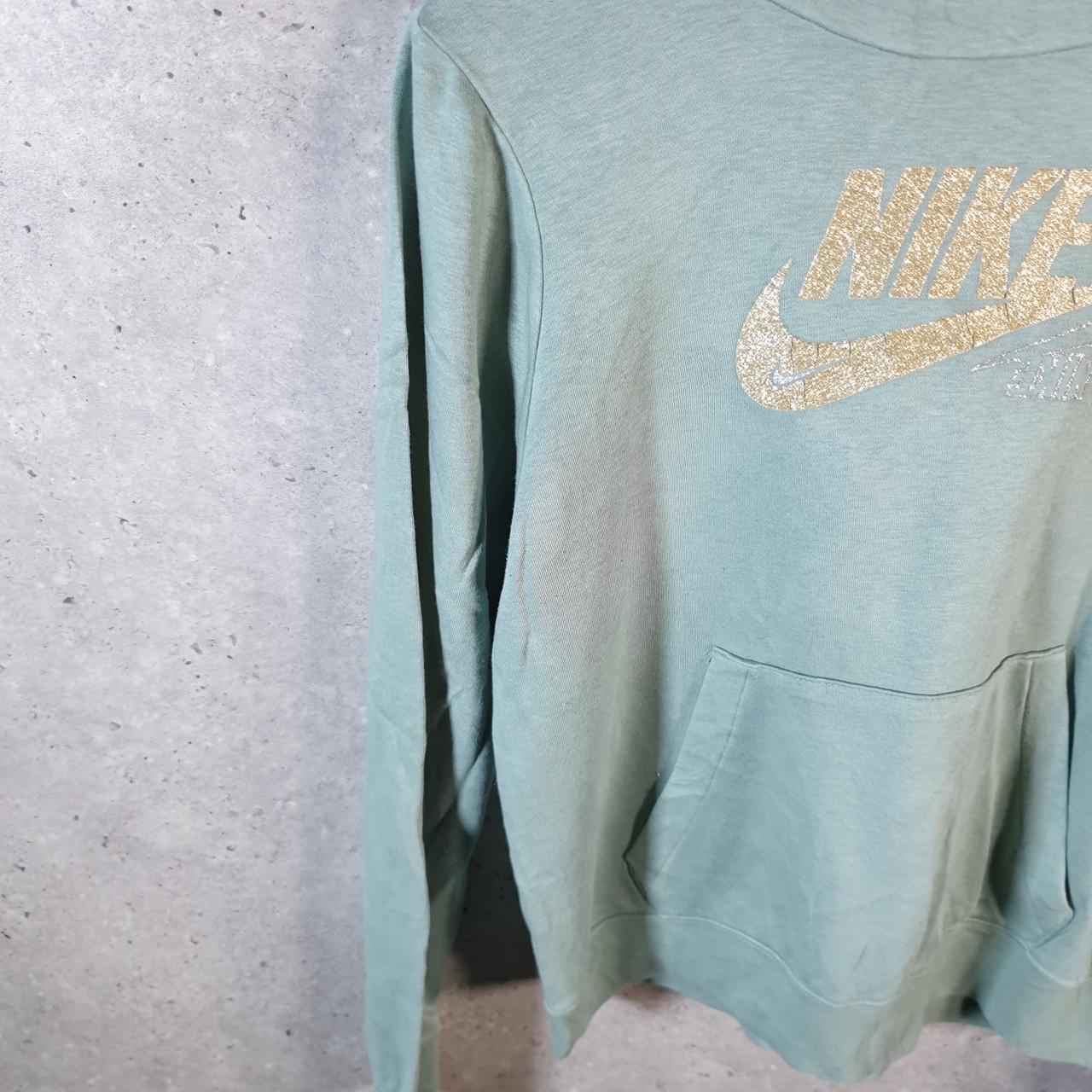 Vintage Nike Club Hoodie Womens Medium Green Swoosh Y2K Pullover