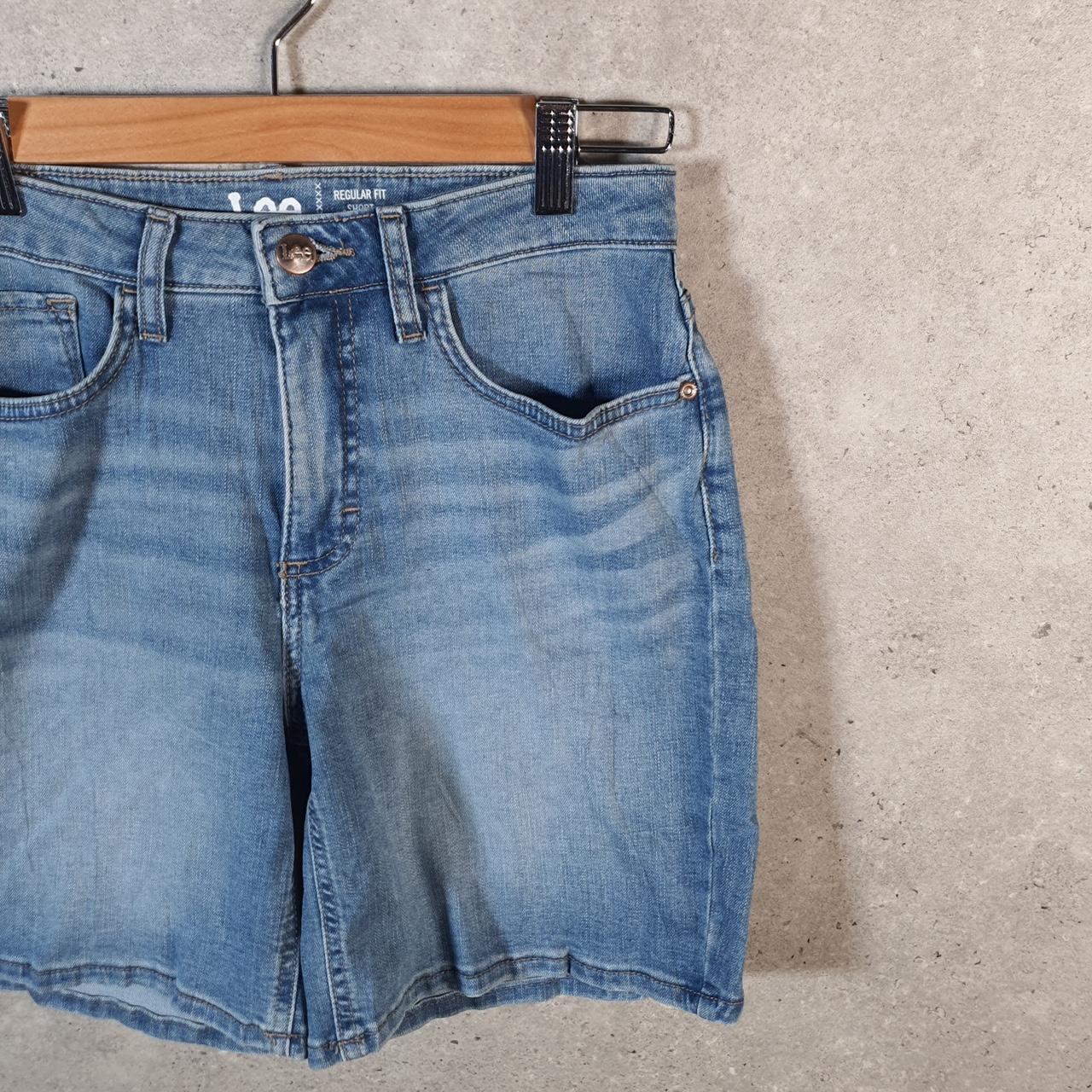 Vintage Lee Baggy Shorts Jorts Cargo Womens W28 Blue Denim Relaxed Cargo