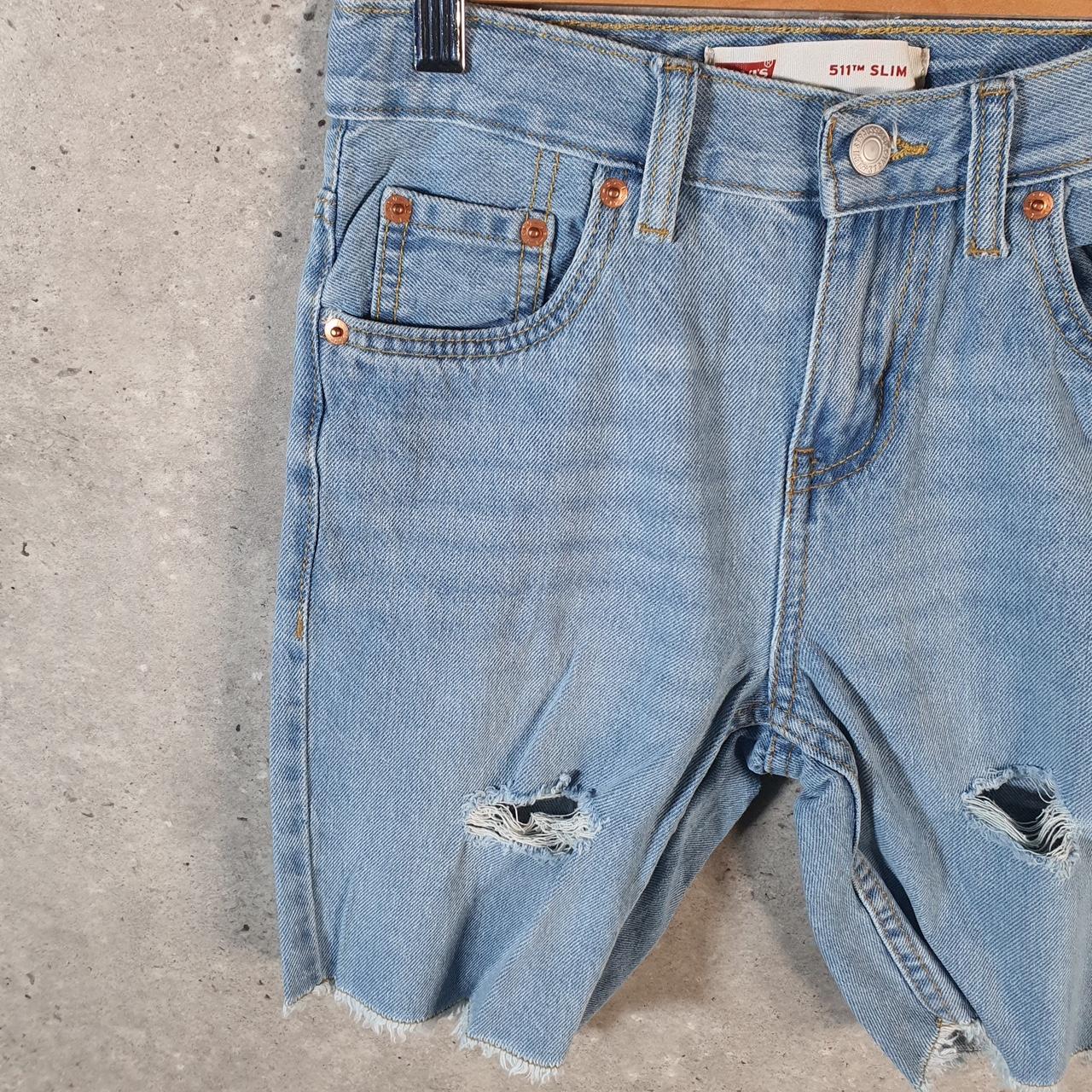 Vintage Levi’s 511 Cut Off Slim Shorts Jorts Cargo Womens W25 Blue Relaxed Denim