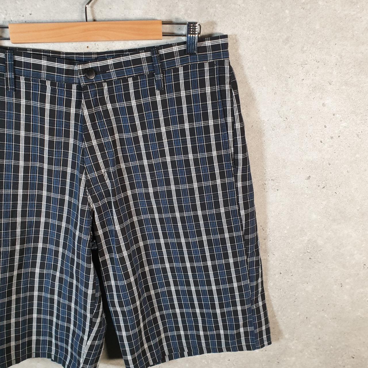 Vintage Dickies Baggy Chino Shorts Jorts Cargo Mens W34 Black Checkered Loose Fit