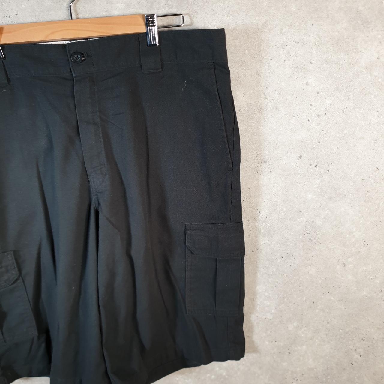 Vintage Dickies Baggy Chino Shorts Jorts Cargo Mens W38 Black Relaxed Fit