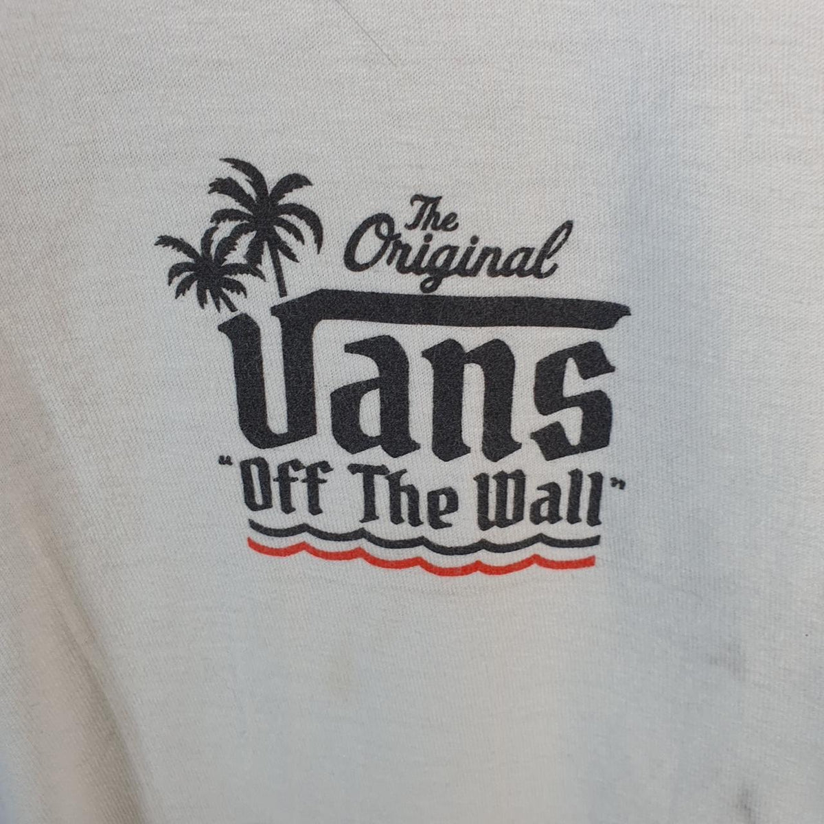 Vintage Vans Off The Wall T Shirt Shirt Men’s Medium White Casual Logo Athletic