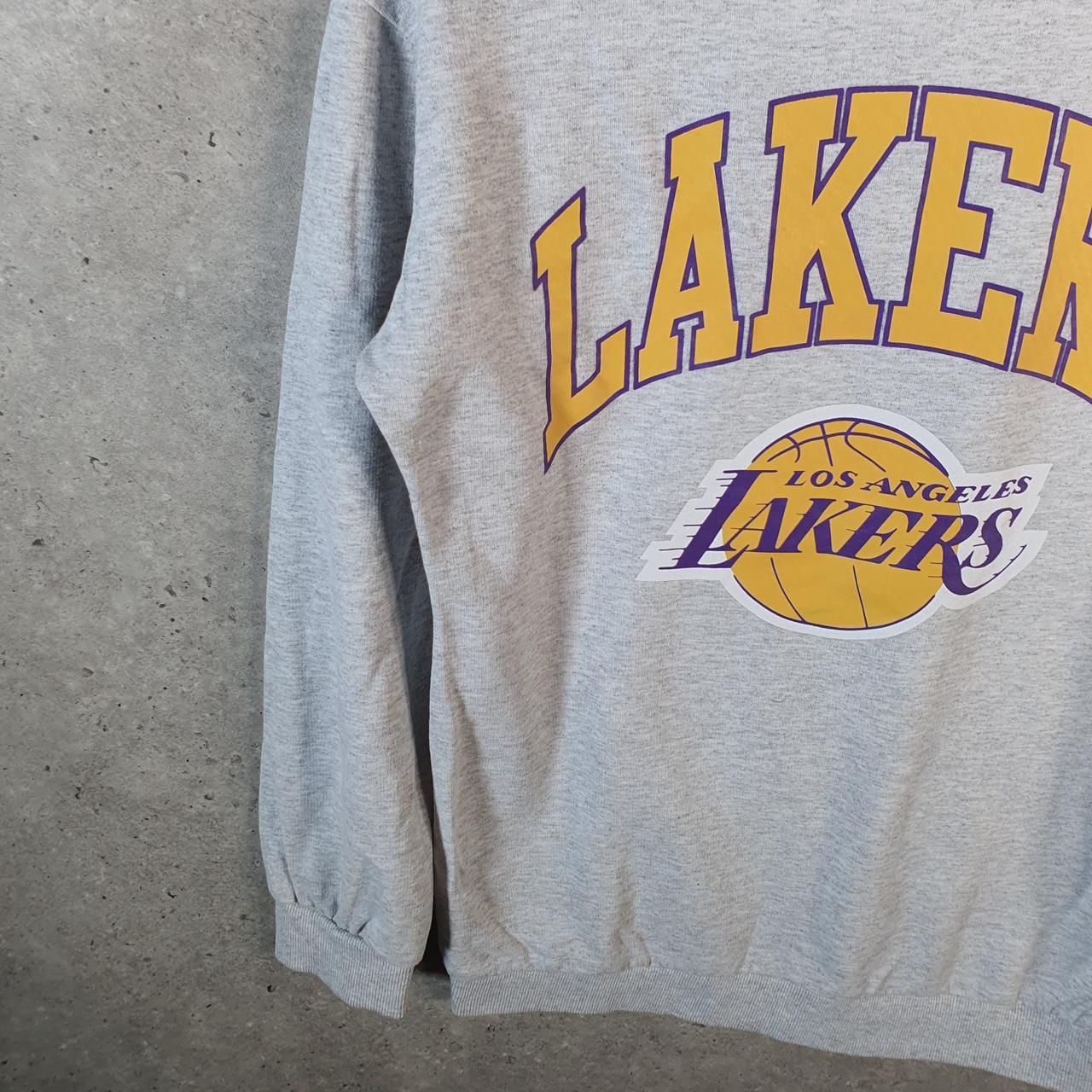 Vintage NBA Los Angeles Lakers Sweatshirt Boys Large Grey Pullover Pro Sport USA