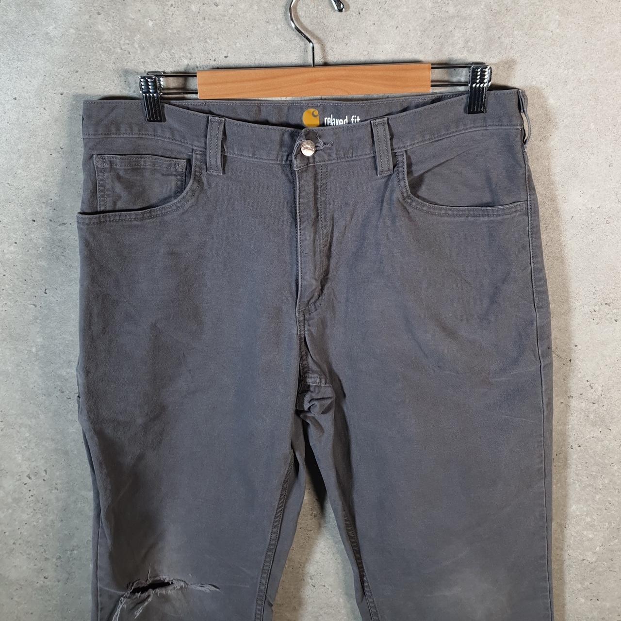 Vintage Carhartt Carpenter Trousers Mens W36 L32 Grey Relaxed Fit Workwear Thrashed
