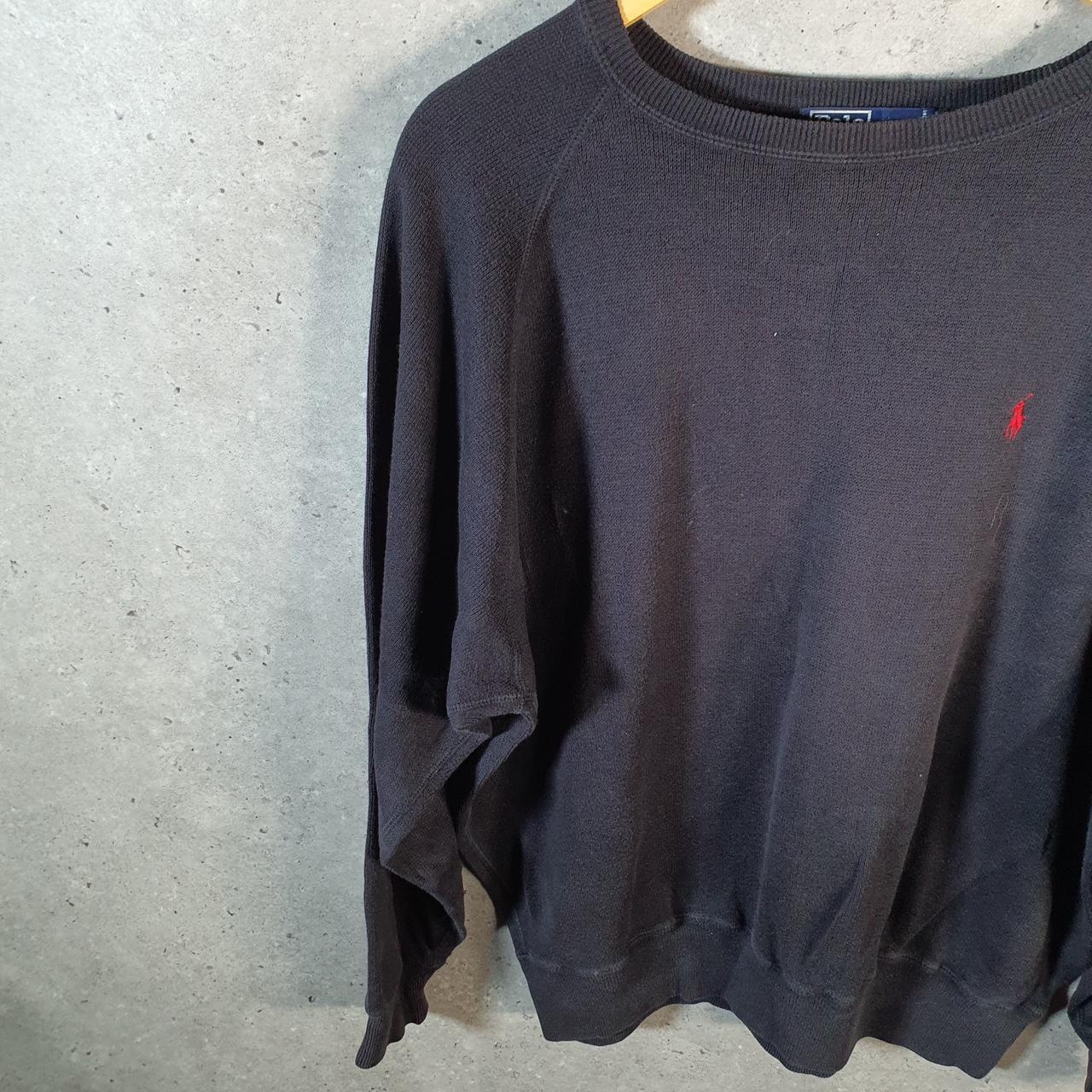 Vintage Ralph Lauren Polo Sweatshirt Men’s Medium Black Cotton Pullover Pony
