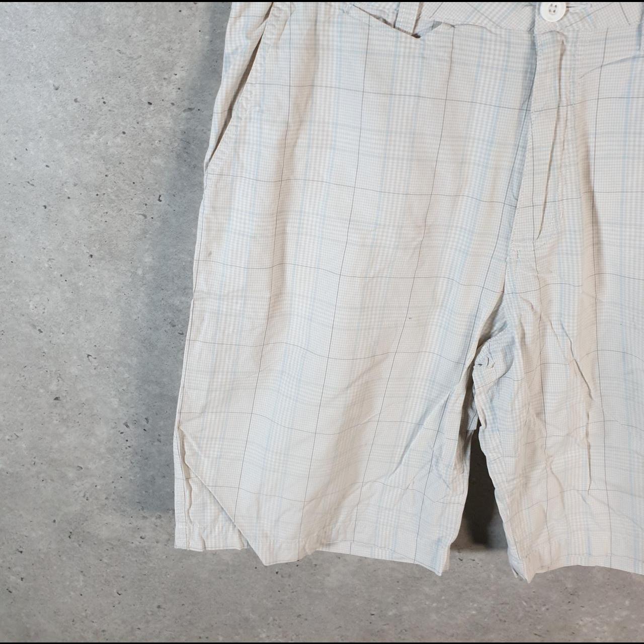 Vintage Quiksilver Chino Shorts Jorts Cargo Men’s W34 Checkered White Baggy Cotton