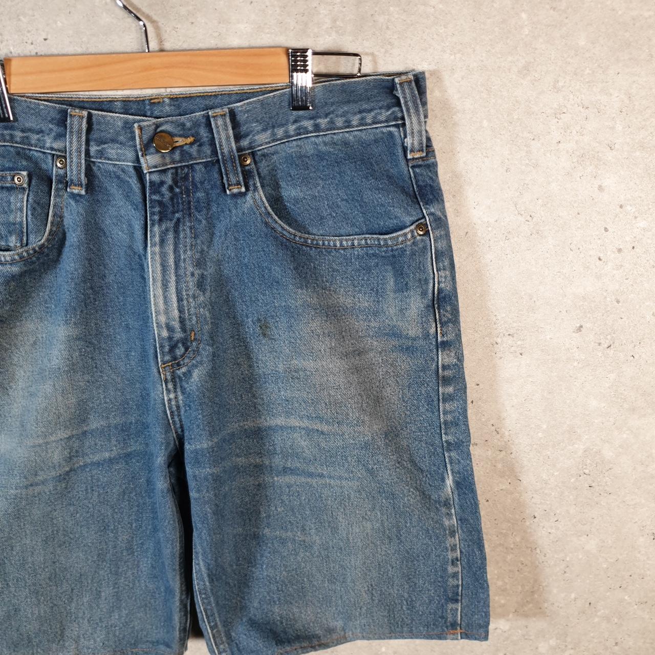 Vintage Carhartt Baggy Carpenter Shorts Jorts Cargo Men’s W35 Blue Relaxed Fit Workwear