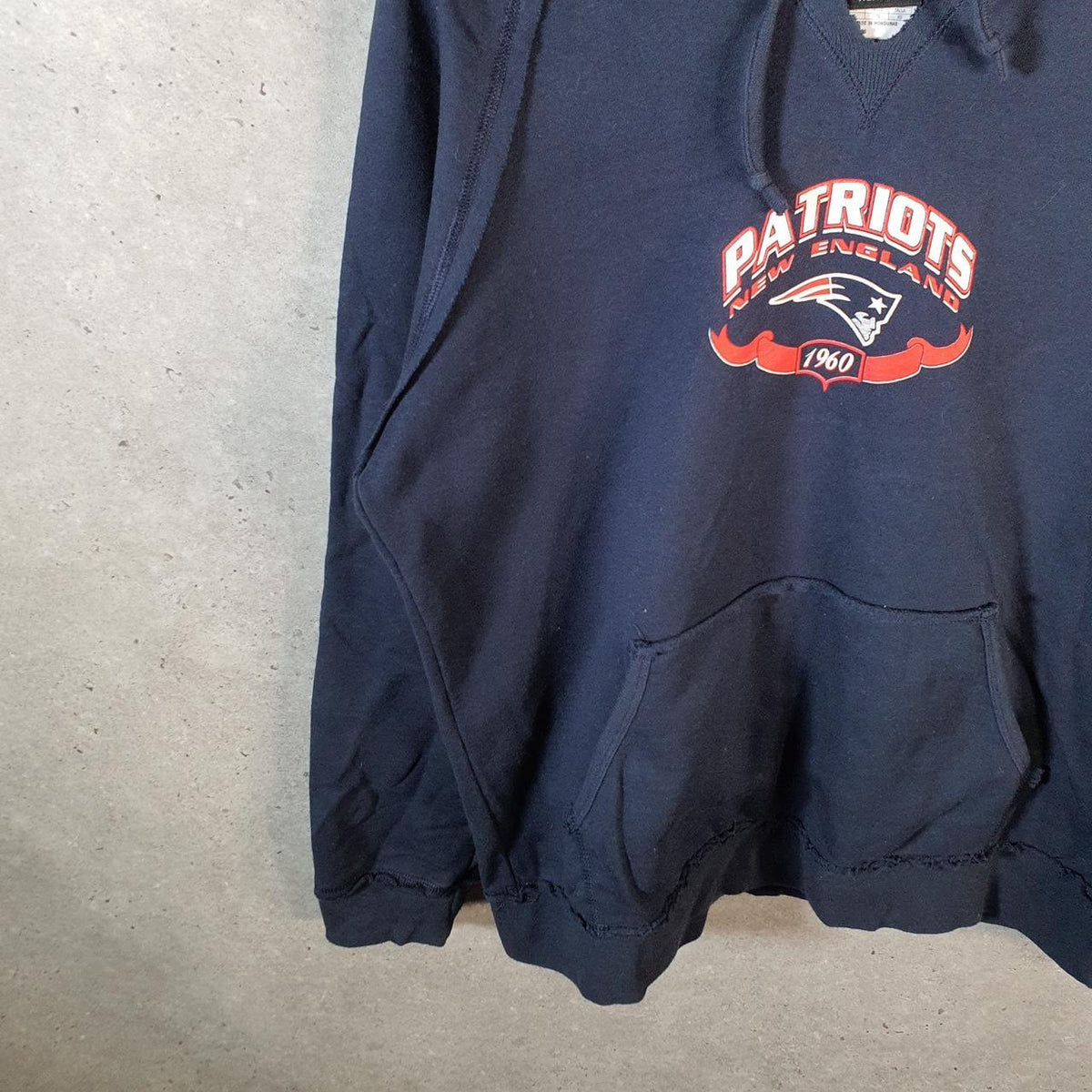Vintage NFL New England Patriots Hoodie Womens XL Navy Blue Pullover USA Pro Sport