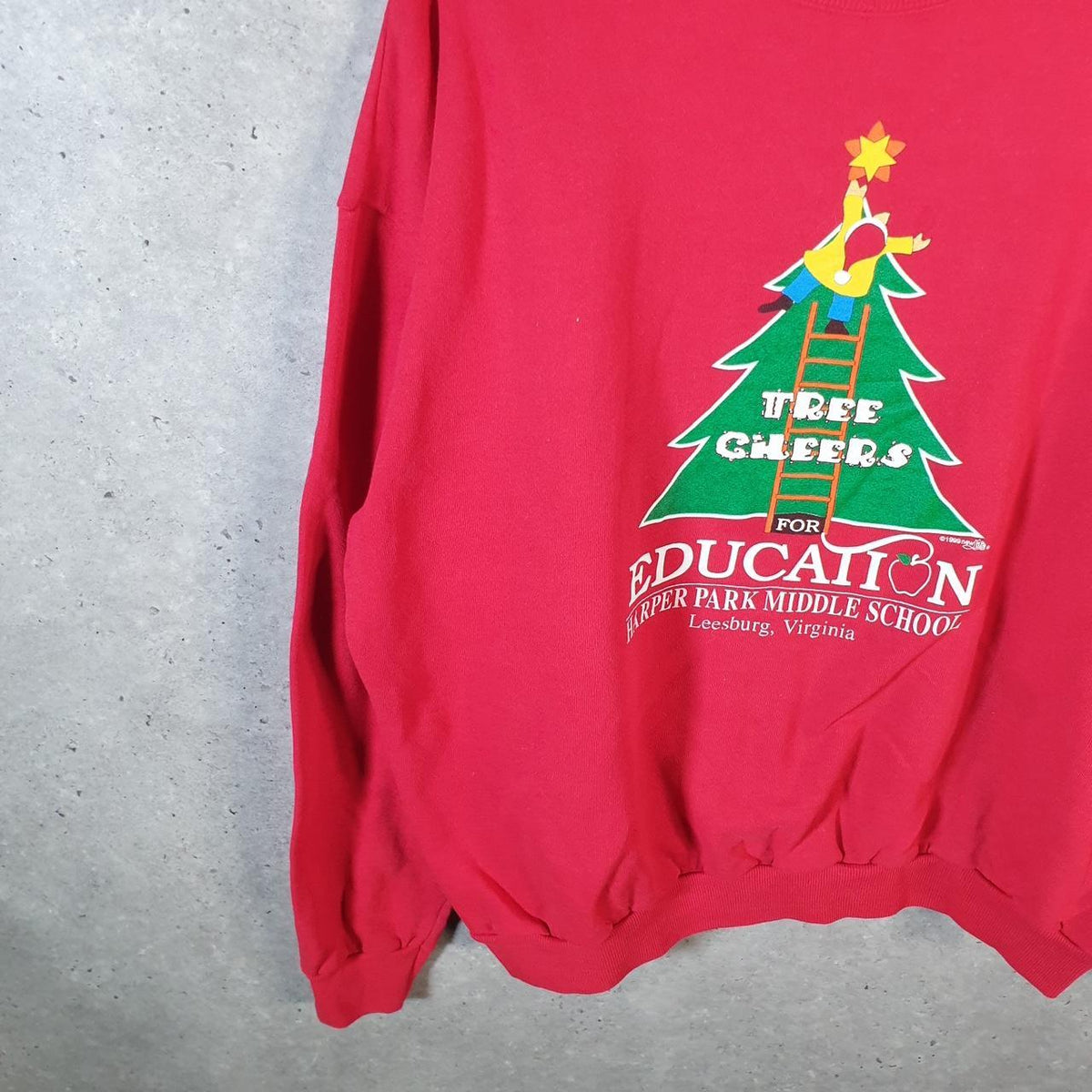 Vintage Lee 1999 Cotton Blend Sweatshirt Men’s XL Red USA Harper Park School Leesburg Virginia
