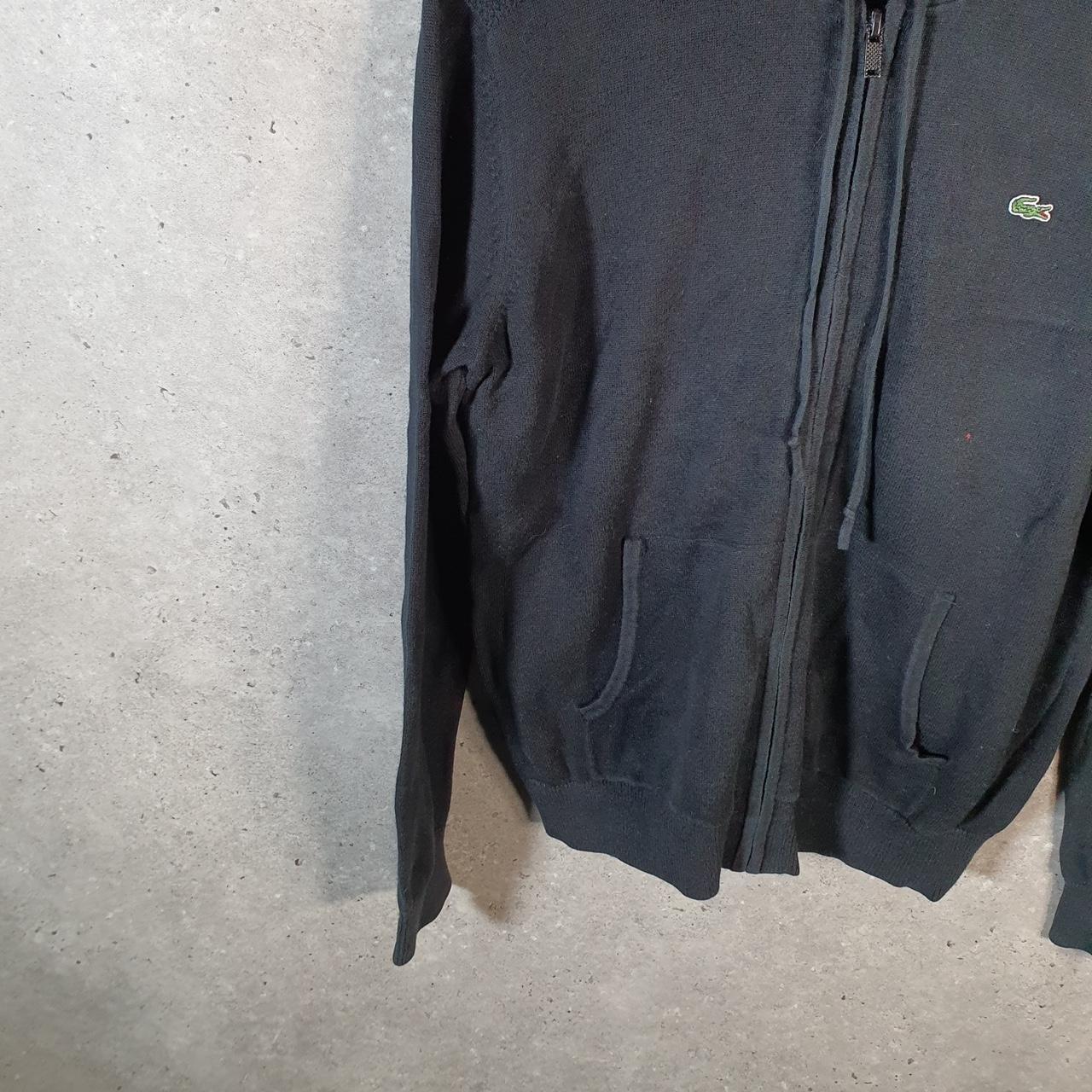 Vintage Lacoste Hoodie Men’s XS Black Full Zip Logo Y2K Jumper Logo Casual