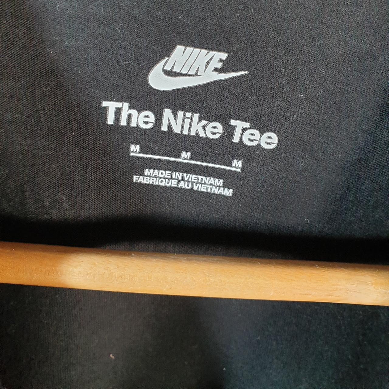 Vintage Nike All Over Print T Shirt Men’s Medium Black Printed Single Swoosh Logo Athletic C8271