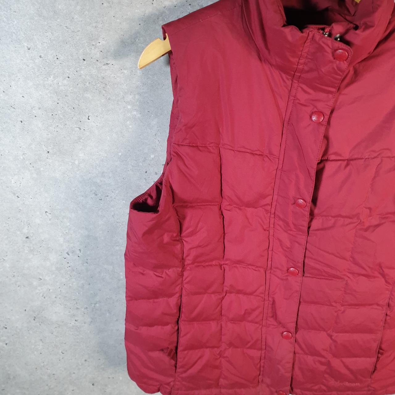 Vintage L.L. Bean Gilet Downtex Puffer Jacket Womens Medium Red Waterproof Shell