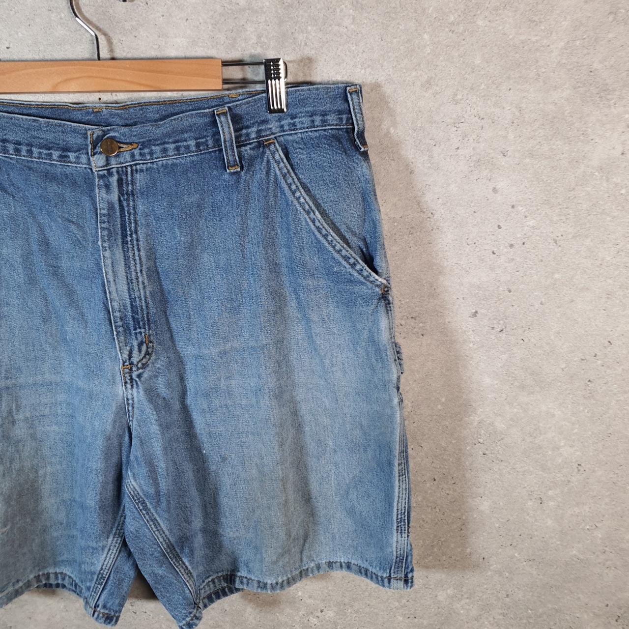 Vintage Carhartt Baggy Carpenter Shorts Jorts Cargo Men’s W40 Blue Relaxed Fit Workwear A4862