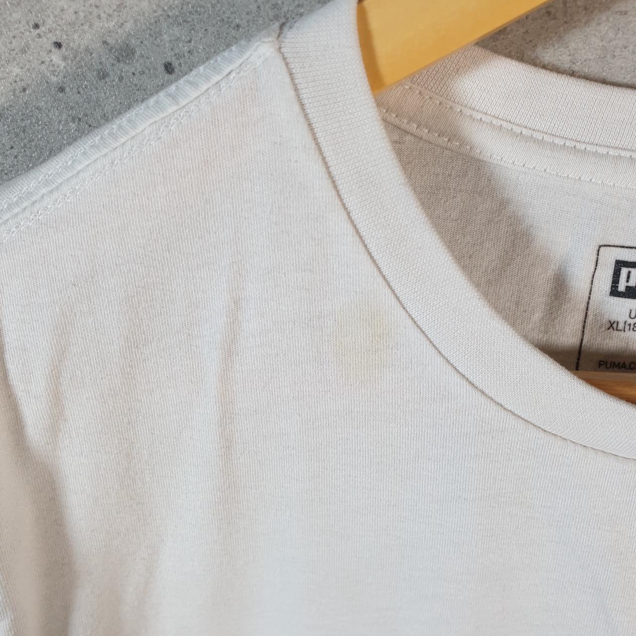 Vintage Puma Spellout T Shirt Womens XL White Sports Logo Athletic