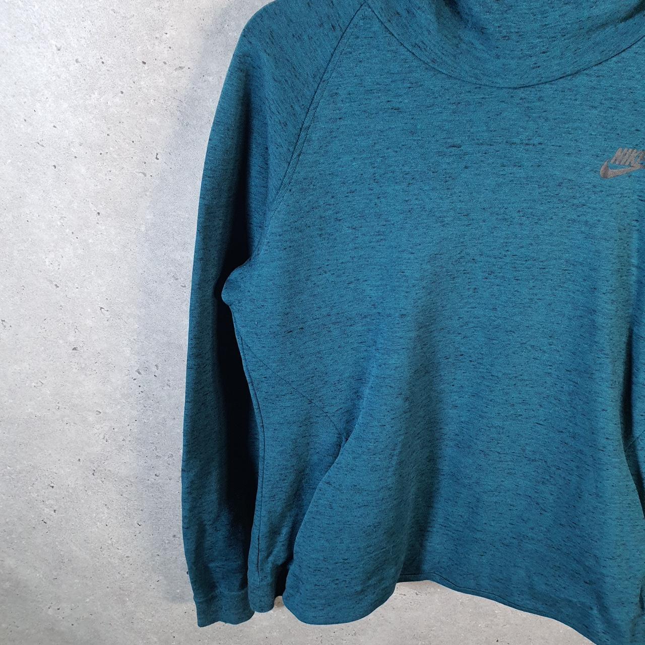Vintage Nike Club Hoodie Womens XL Blue Turtle Neck Swoosh Y2K Pullover