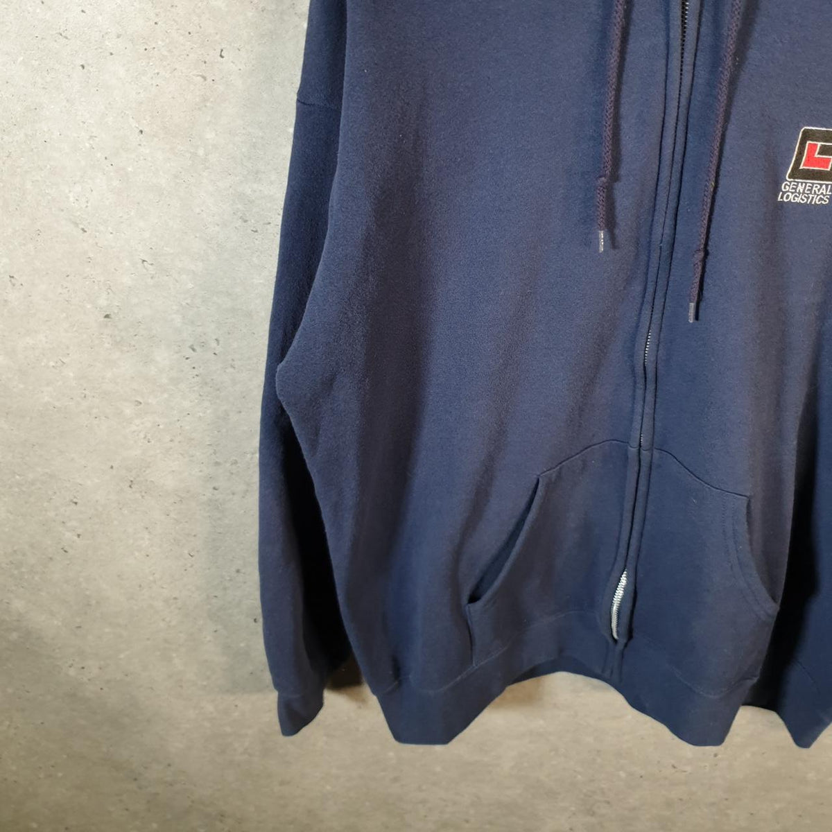 Vintage Lee Heavyweight Hoodie Men’s XL Navy Blue USA General Logistics Full Zip